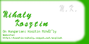 mihaly kosztin business card